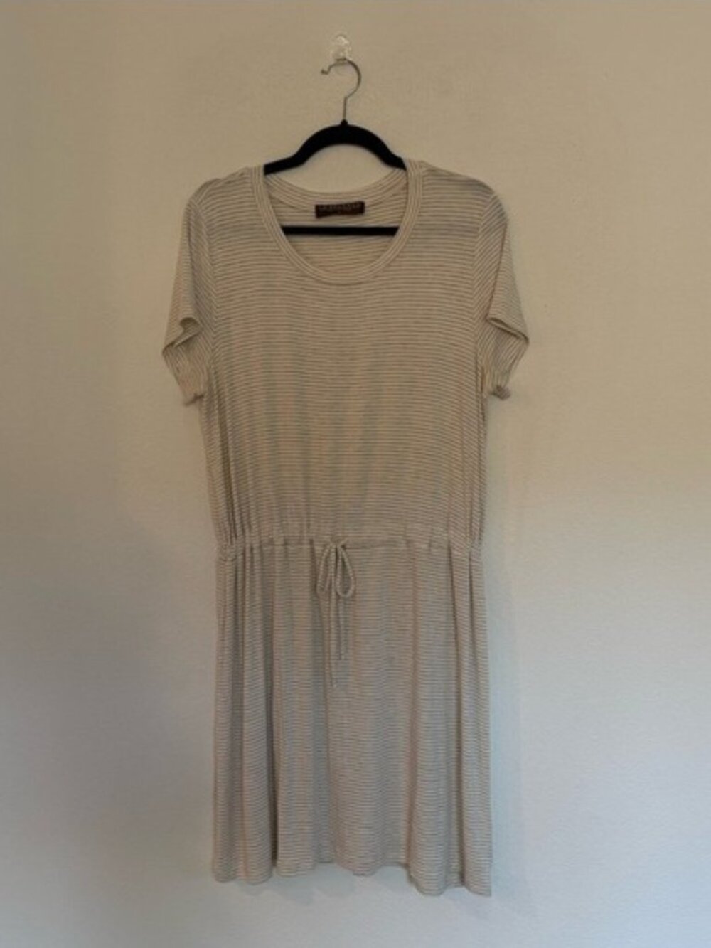 LA Relaxed Stripe Drawstring Soft Dress